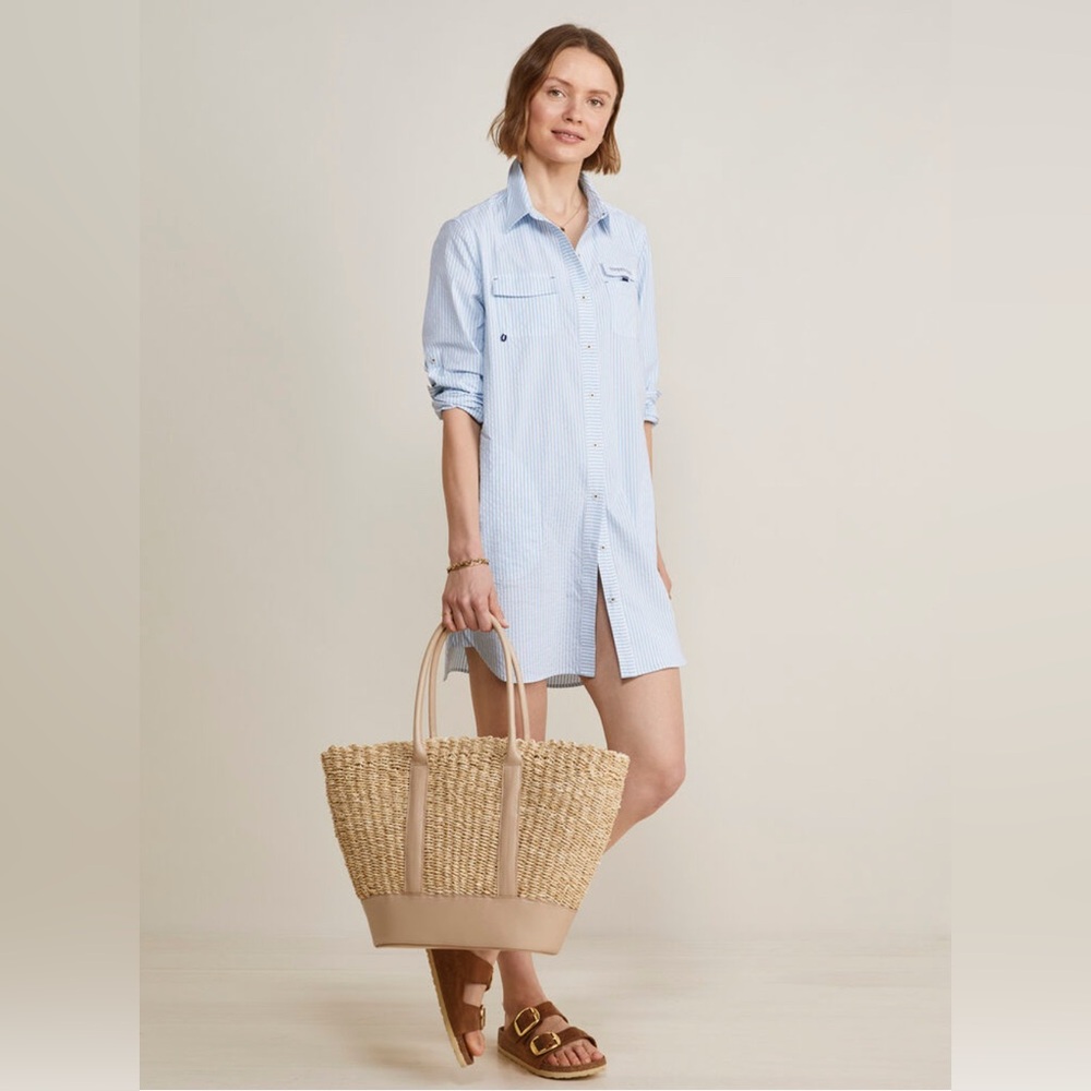 Vineyard Vines Harbor Shirt Dress/Coverup.  Seersucker Jake-Blue NWT